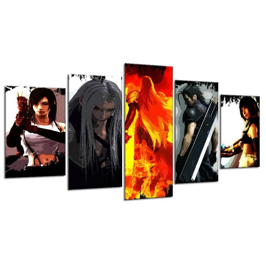 Final Fantasy 5 Piece HD Multi Panel Canvas Wall Art Frame-Original Frame
