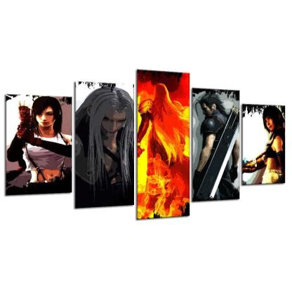 Final Fantasy 5 Piece HD Multi Panel Canvas Wall Art Frame-Original Frame