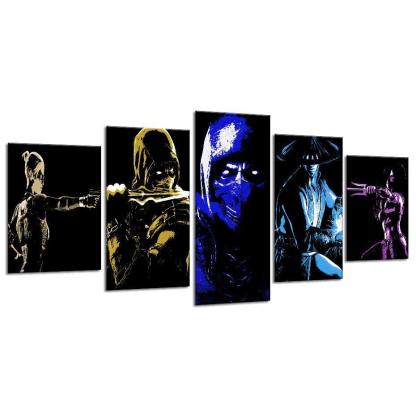 Mortal Kombat 5 Piece HD Multi Panel Canvas Wall Art Frame-Original Frame