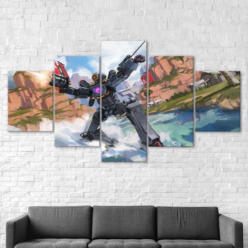 Apex Legends - 5 Piece Colorful HD Multi Panel Canvas Wall Art Frame-Original Frame