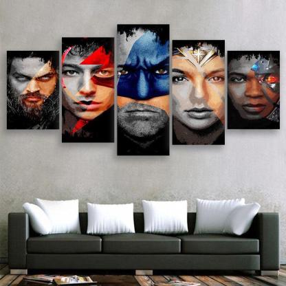 Movies Characters 5 Piece HD Multi Panel Canvas Wall Art Frame-Original Frame