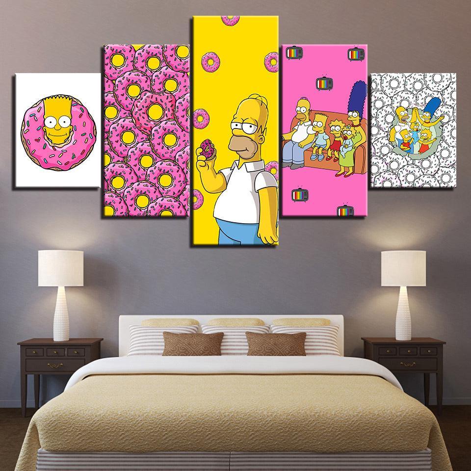The Simpsons 5 Piece HD Multi Panel Canvas Wall Art Frame-Original Frame