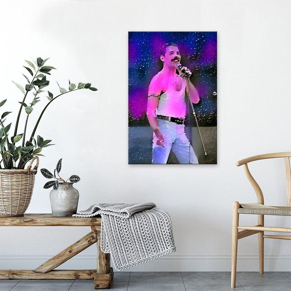Queen Freddie Mercury 1 Piece HD Multi Panel Canvas Wall Art-Original Frame