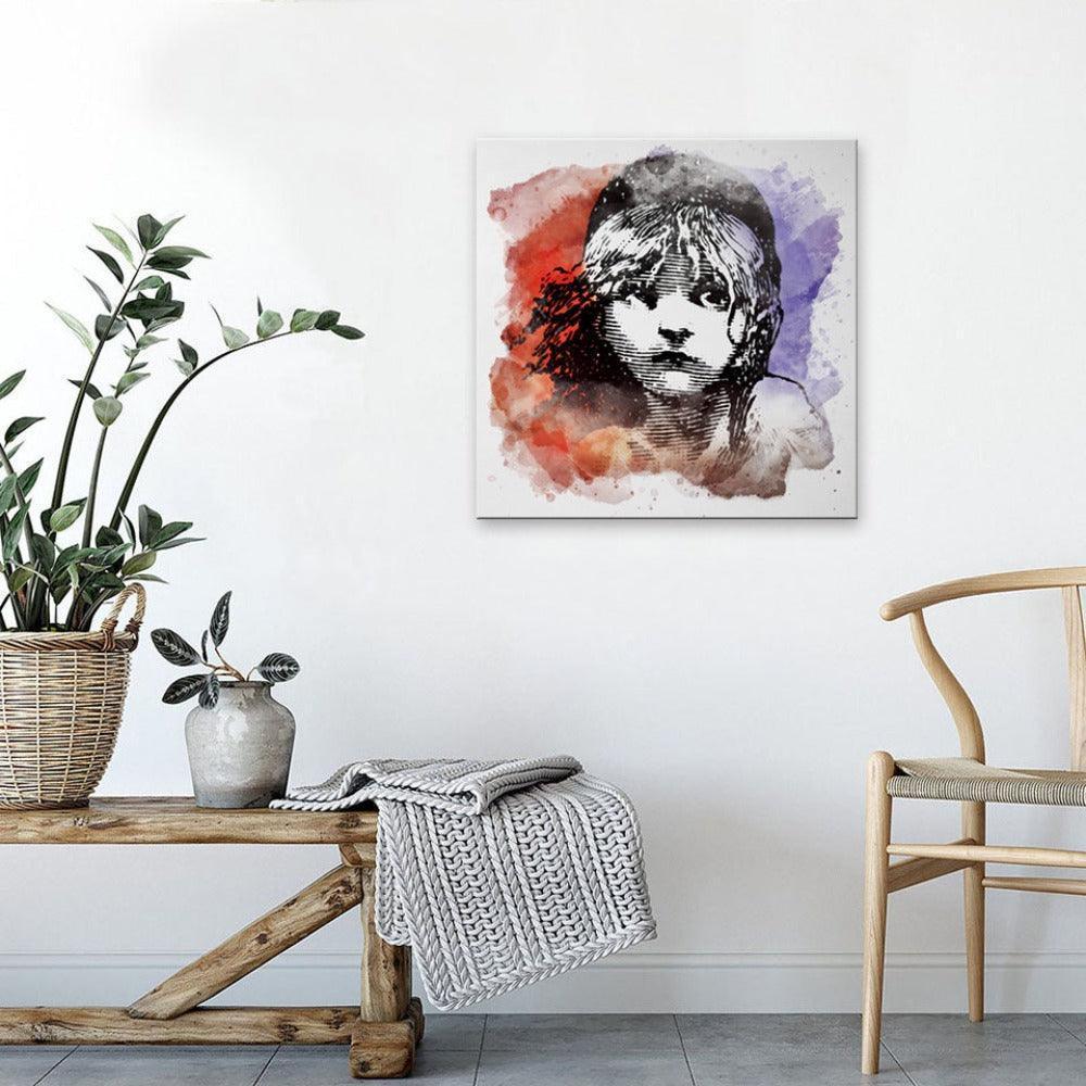 Watercolor Girl 1 Piece HD Multi Panel Canvas Wall Art Frame-Original Frame