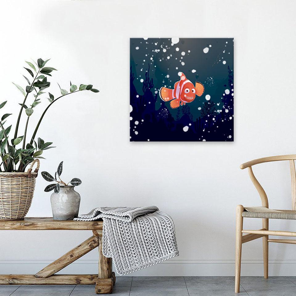 Marlin Finding Nemo 1 Piece HD Multi Panel Canvas Wall Art Frame-Original Frame