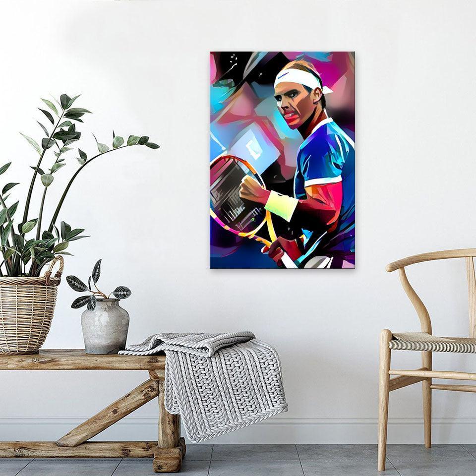 Abstract Tennis Player 1 Piece HD Multi Panel Canvas Wall Art Frame-Original Frame