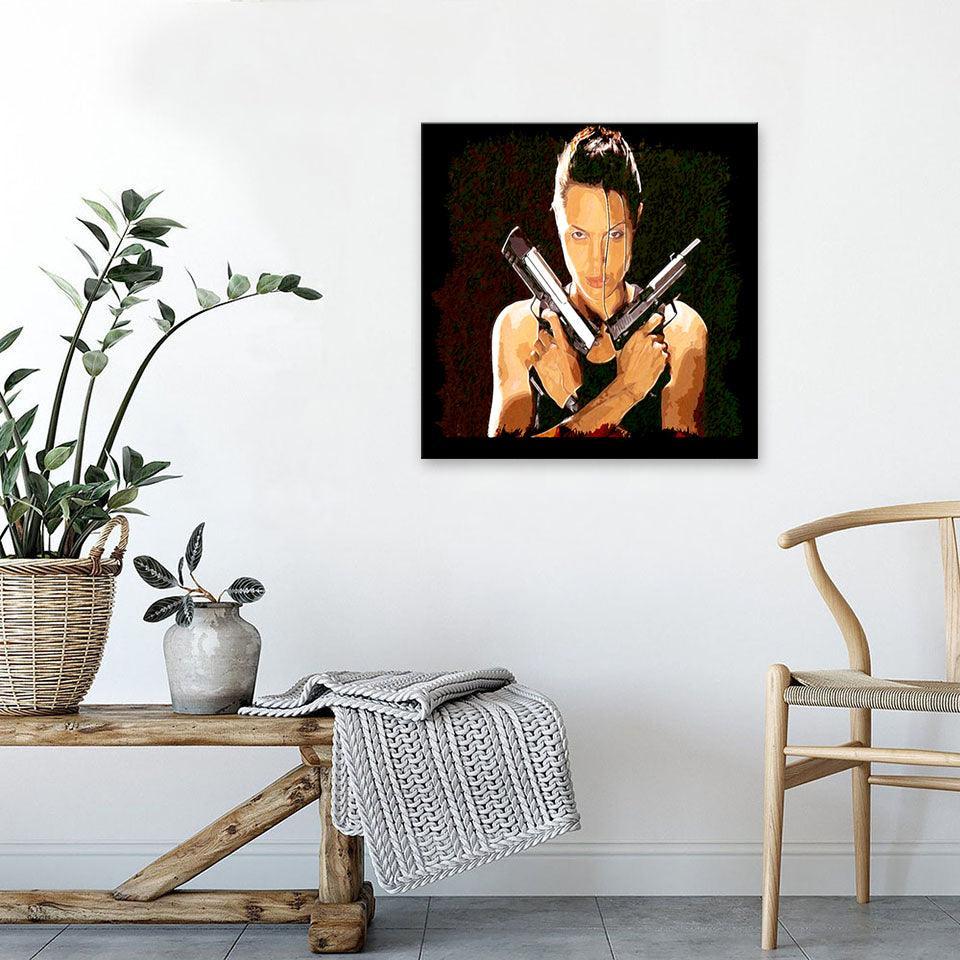 Action Angelina Jolie 1 Piece HD Multi Panel Canvas Wall Art Frame-Original Frame