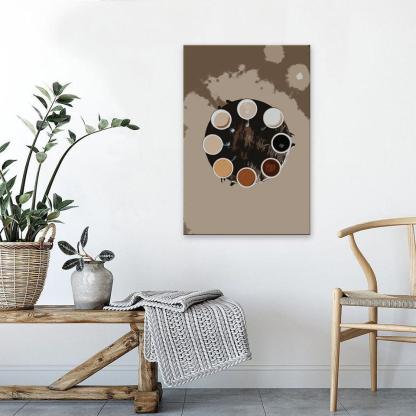 The Abstract Coffee Team 1 Piece HD Multi Panel Canvas Wall Art Frame-Original Frame