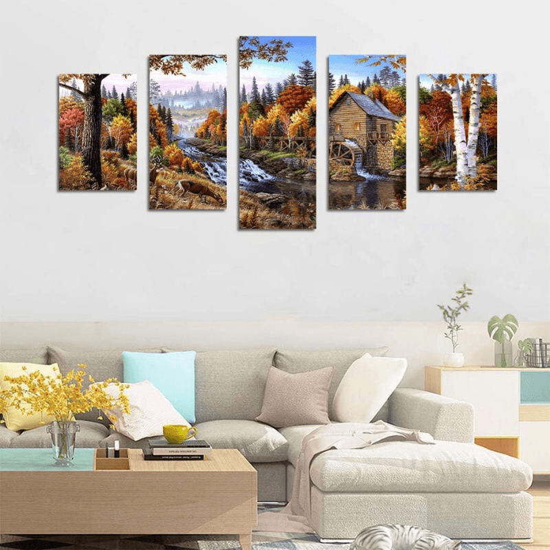 Animal Deer Pictures Vintage Wall Art Canvas Print-Original Frame