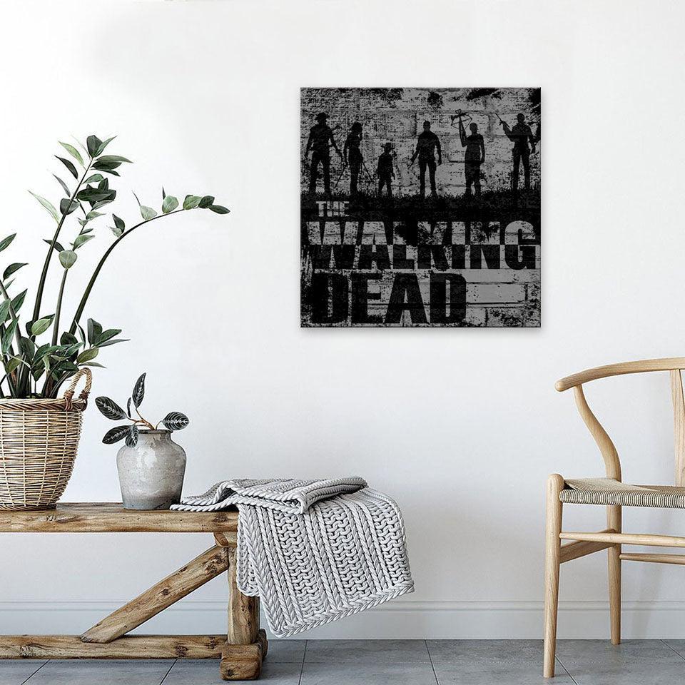 Black & White The Walking Dead 1 Piece HD Multi Panel Canvas Wall Art Frame-Original Frame