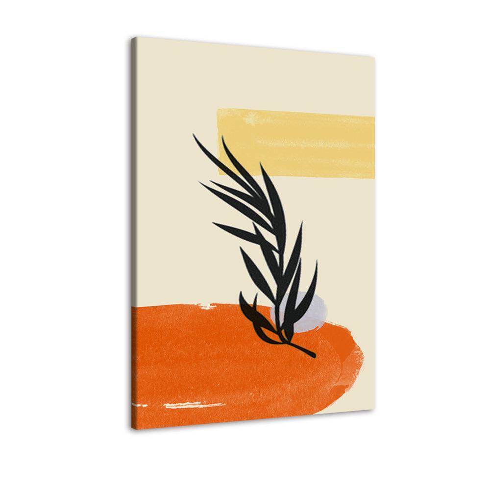 Orange Palm Tree Aesthetic 1 Piece HD Multi Panel Canvas Wall Art Frame-Original Frame