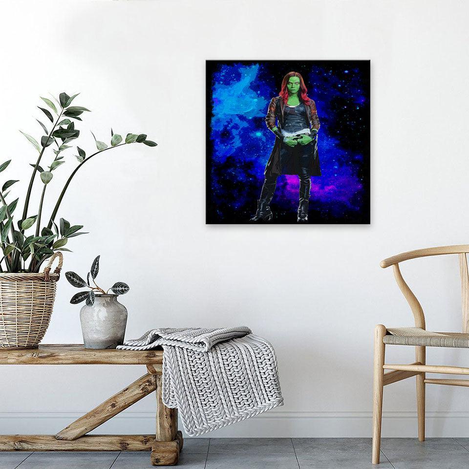 Gamora Guardians Of The Galaxy 1 Piece HD Multi Panel Canvas Wall Art Frame-Original Frame