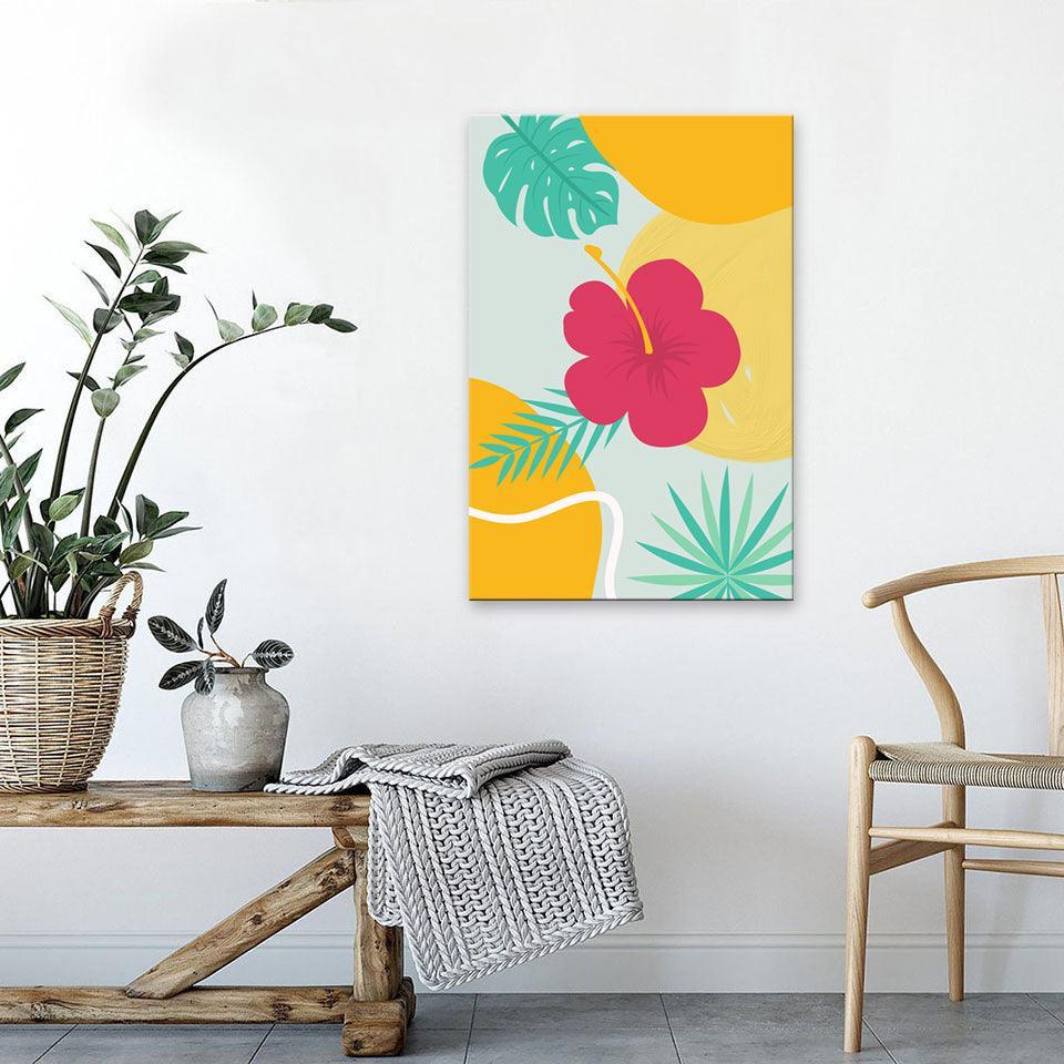 The Abstract Summer Flower 1 Piece HD Multi Panel Canvas Wall Art Frame-Original Frame