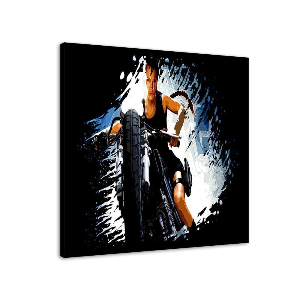 Angelina Jolie Bike 1 Piece HD Multi Panel Canvas Wall Art Frame-Original Frame