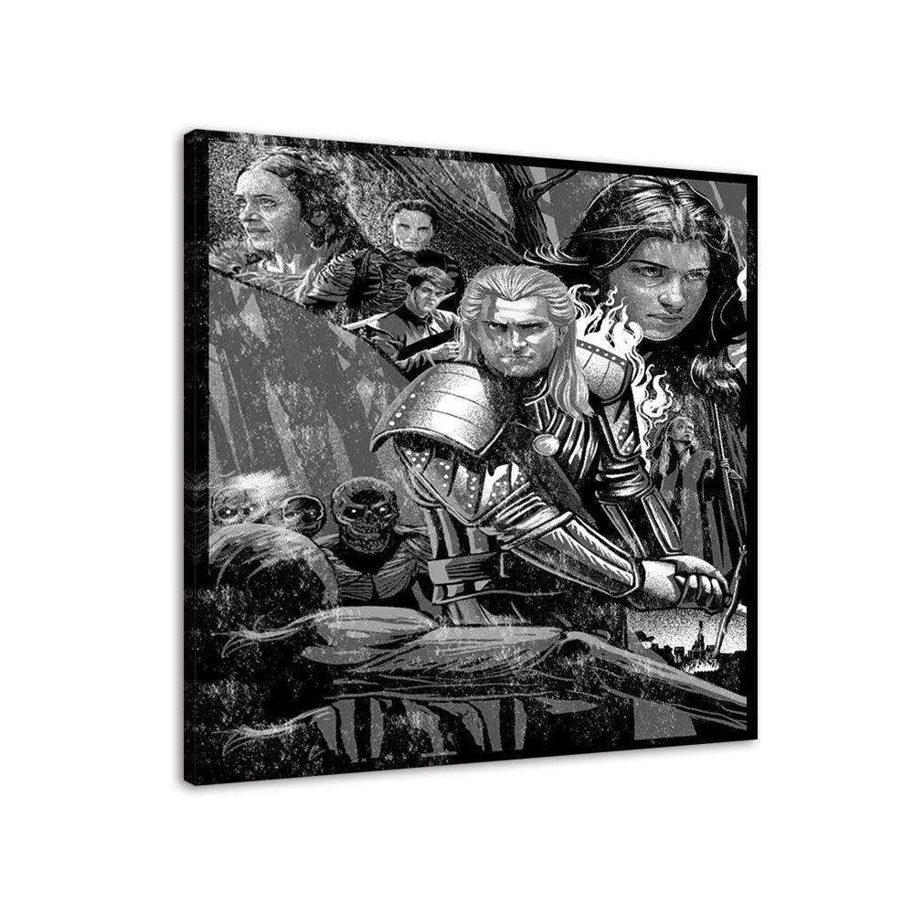 Black & White Game Of Thrones 1 Piece HD Multi Panel Canvas Wall Art Frame-Original Frame