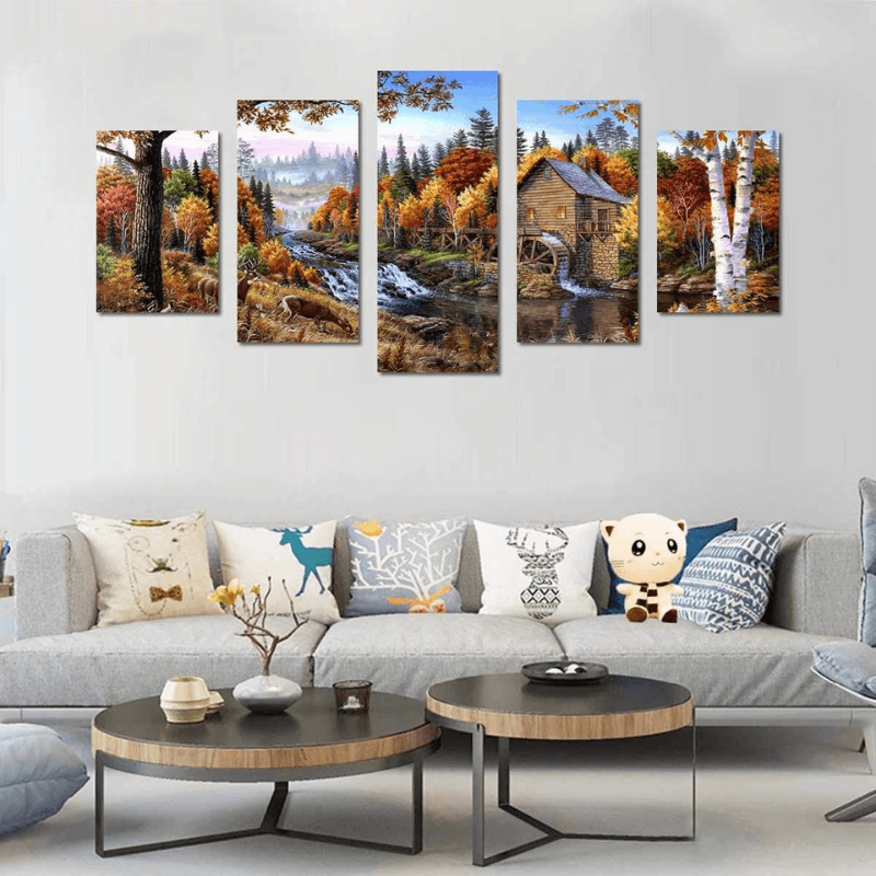 Animal Deer Pictures Vintage Wall Art Canvas Print-Original Frame