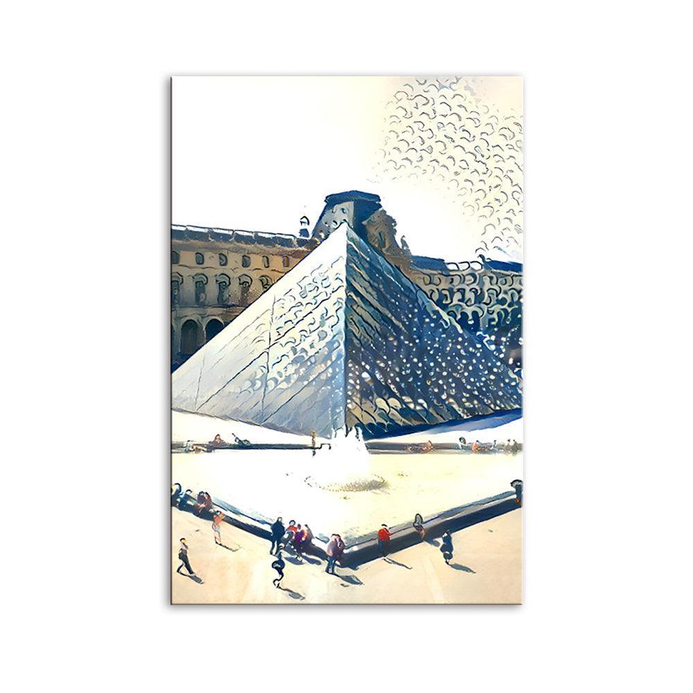Abstract Louvre Piece HD Multi Panel Canvas Wall Art Frame-Original Frame