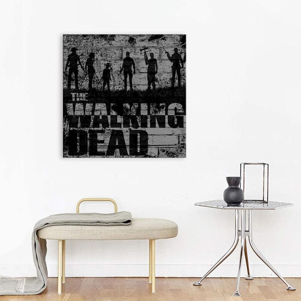 Black & White The Walking Dead 1 Piece HD Multi Panel Canvas Wall Art Frame-Original Frame