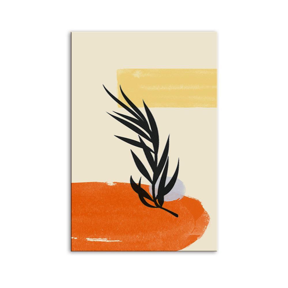 Orange Palm Tree Aesthetic 1 Piece HD Multi Panel Canvas Wall Art Frame-Original Frame