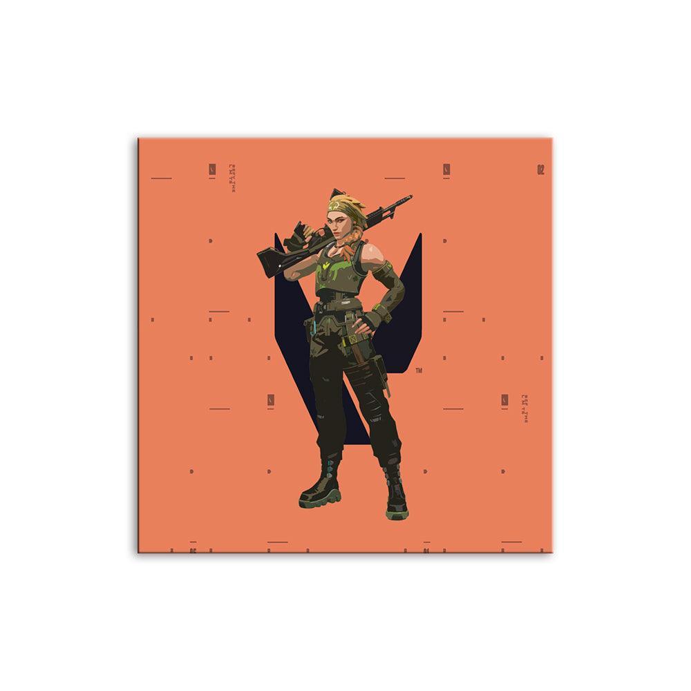 Orange Fortnite Cartoon 1 Piece HD Multi Panel Canvas Wall Art Frame-Original Frame