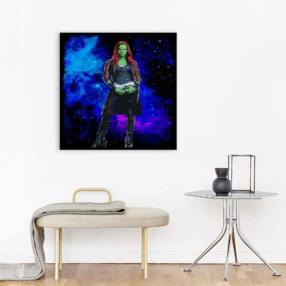Gamora Guardians Of The Galaxy 1 Piece HD Multi Panel Canvas Wall Art Frame-Original Frame
