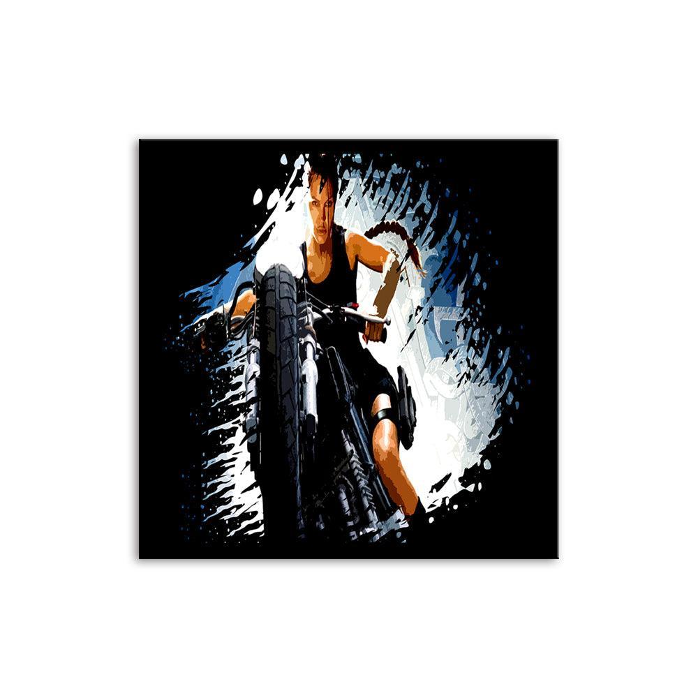 Angelina Jolie Bike 1 Piece HD Multi Panel Canvas Wall Art Frame-Original Frame