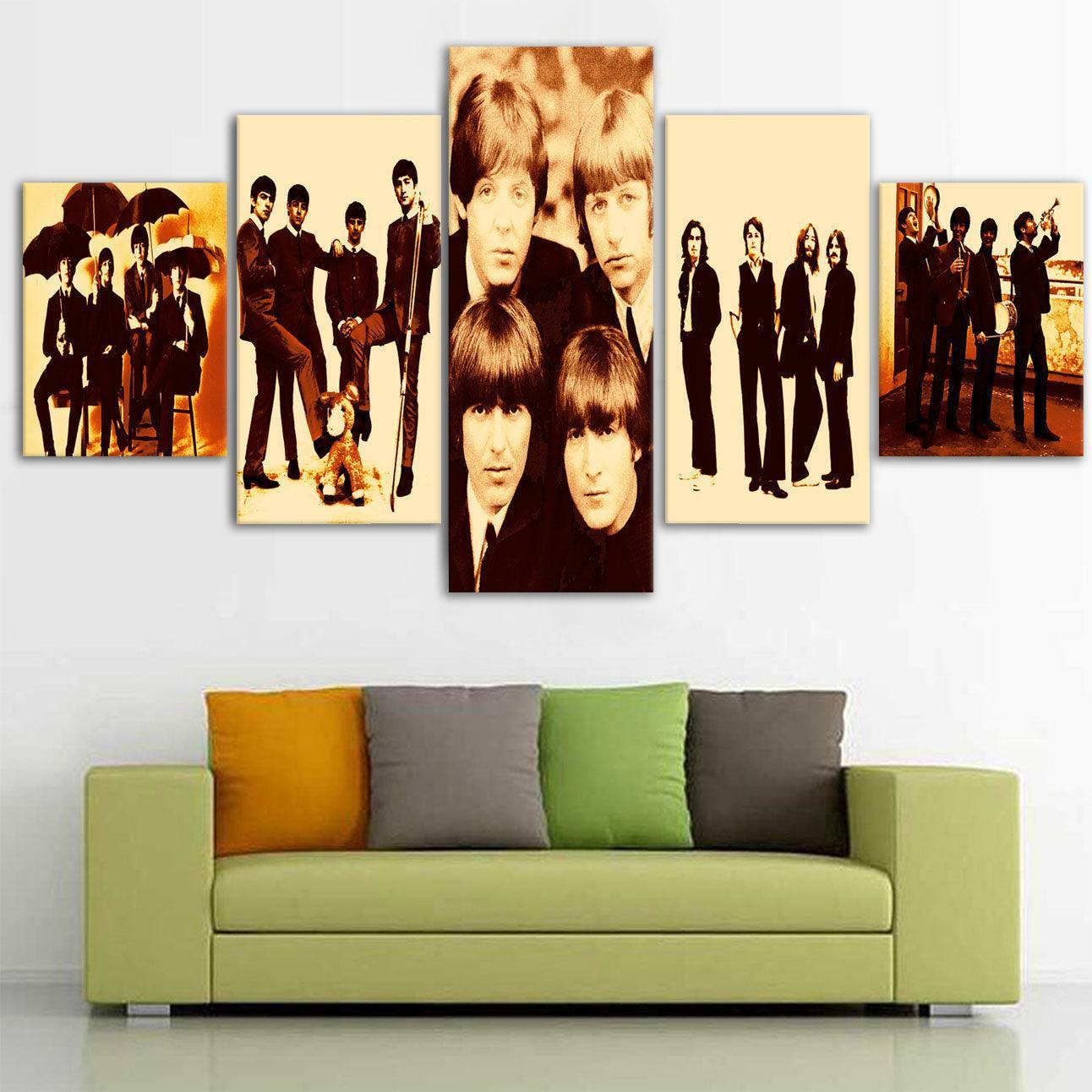 Beatles 5 Piece HD Multi Panel Canvas Wall Art Frame-Original Frame