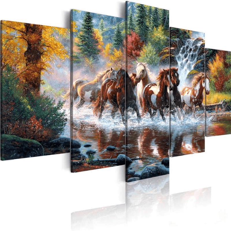 Animal Deer Pictures Vintage Wall Art Canvas Print-Original Frame