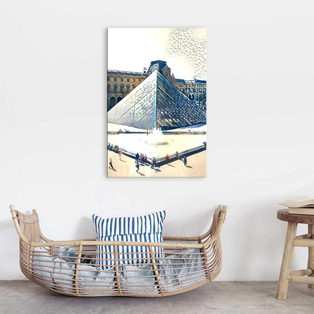 Abstract Louvre Piece HD Multi Panel Canvas Wall Art Frame-Original Frame