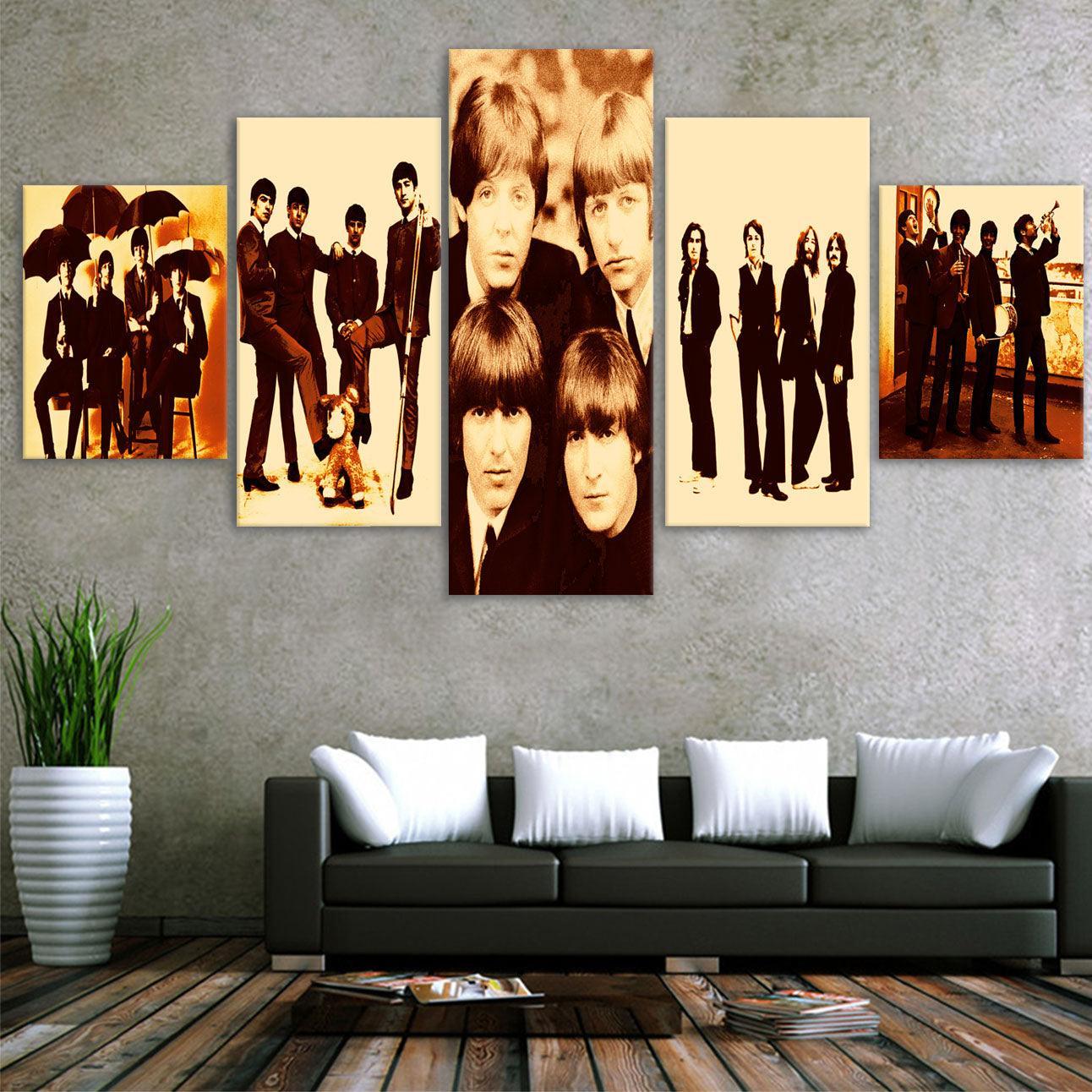 Beatles 5 Piece HD Multi Panel Canvas Wall Art Frame-Original Frame