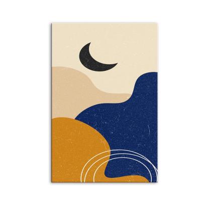 The Abstract Half Moon 1 Piece HD Multi Panel Canvas Wall Art Frame-Original Frame