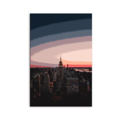 Sunrise In New York 1 Piece HD Multi Panel Canvas Wall Art Frame-Original Frame