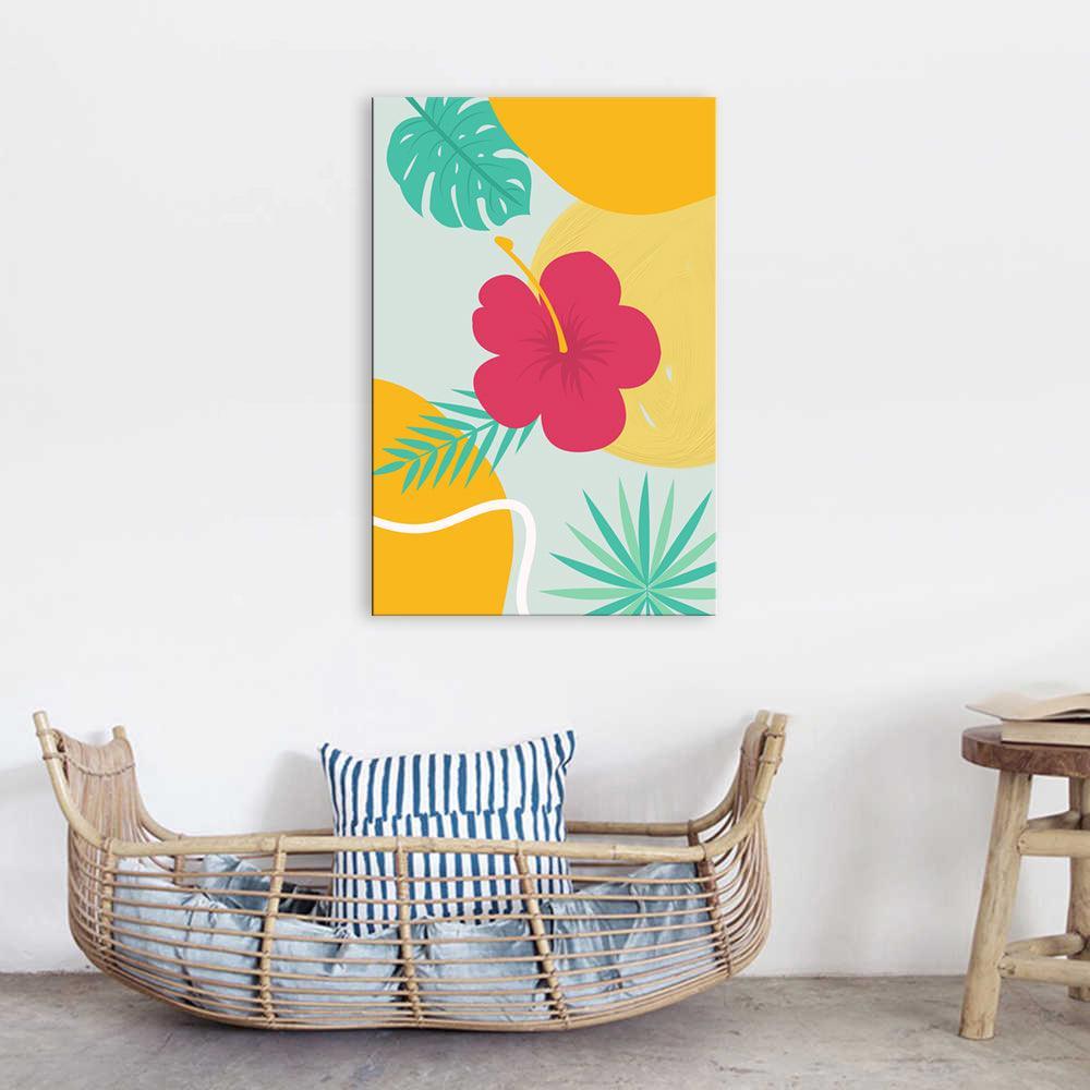 The Abstract Summer Flower 1 Piece HD Multi Panel Canvas Wall Art Frame-Original Frame