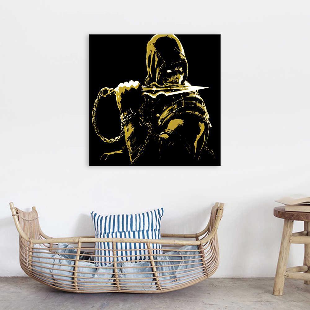 Black & Yellow 1 Piece HD Multi Panel Canvas Wall Art Frame-Original Frame