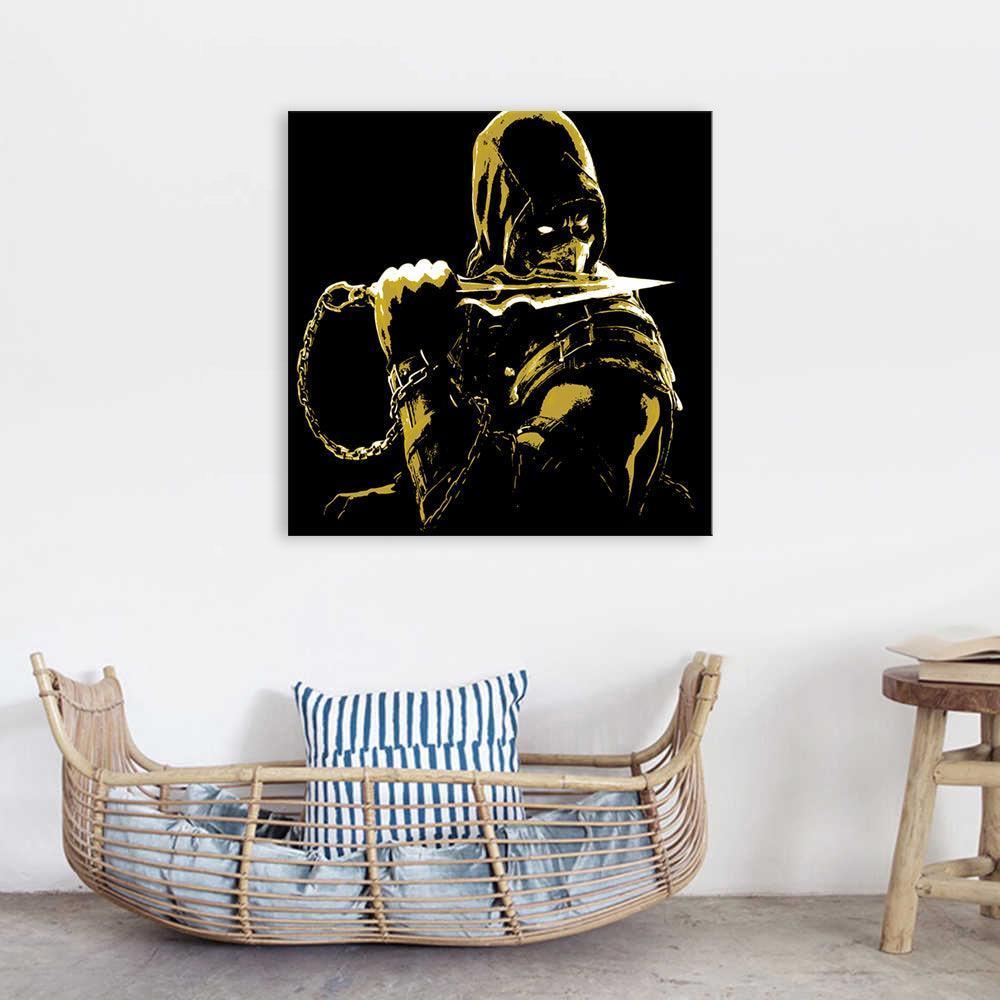 Black & Yellow 1 Piece HD Multi Panel Canvas Wall Art Frame-Original Frame