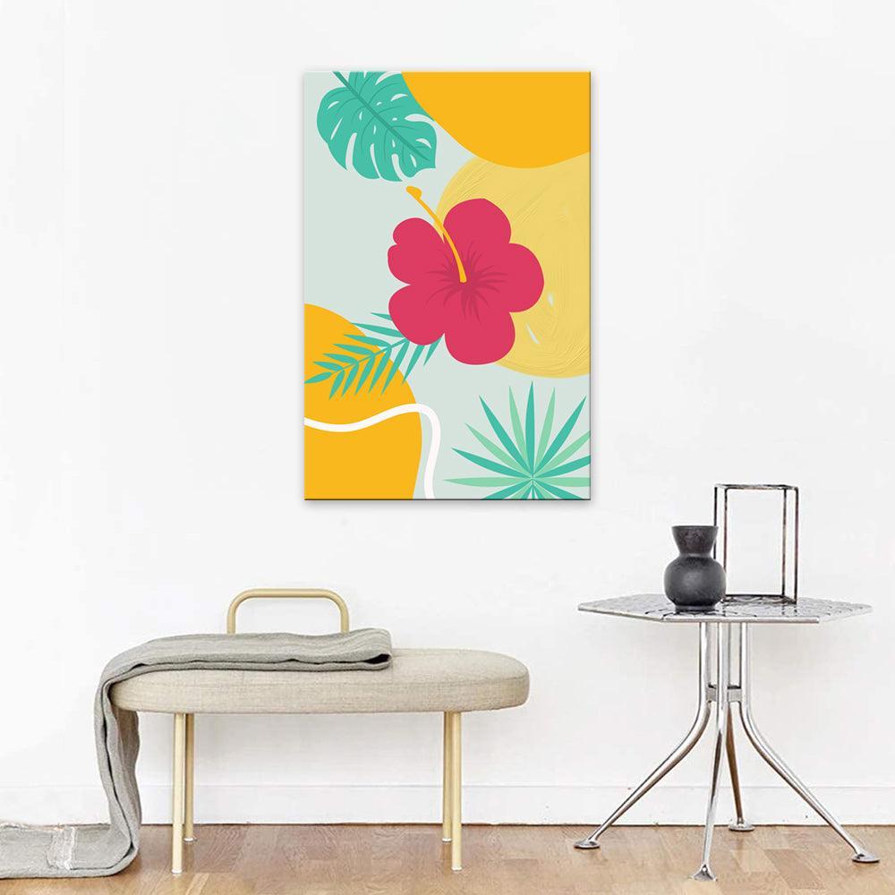 The Abstract Summer Flower 1 Piece HD Multi Panel Canvas Wall Art Frame-Original Frame