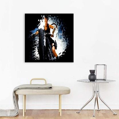 Angelina Jolie Bike 1 Piece HD Multi Panel Canvas Wall Art Frame-Original Frame