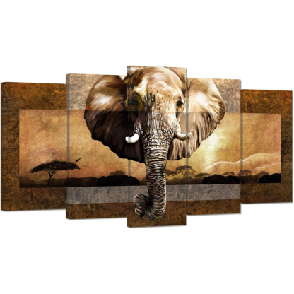 African Elephant Canvas Art