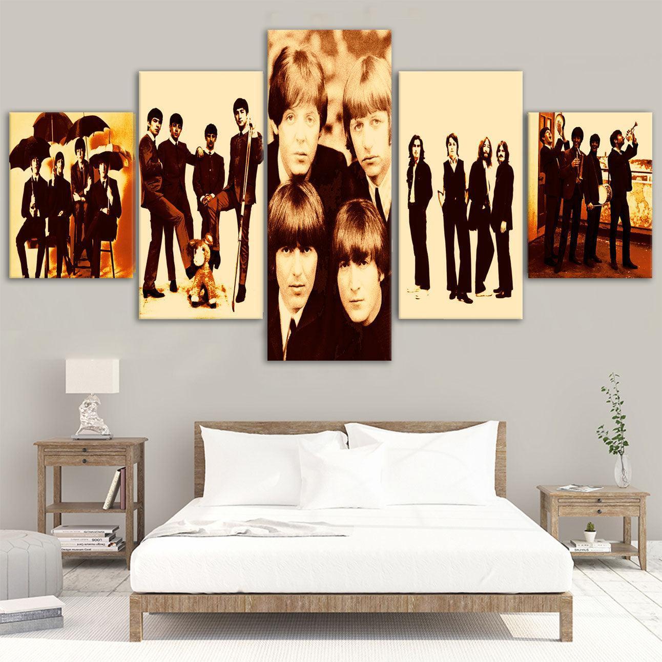 Beatles 5 Piece HD Multi Panel Canvas Wall Art Frame-Original Frame
