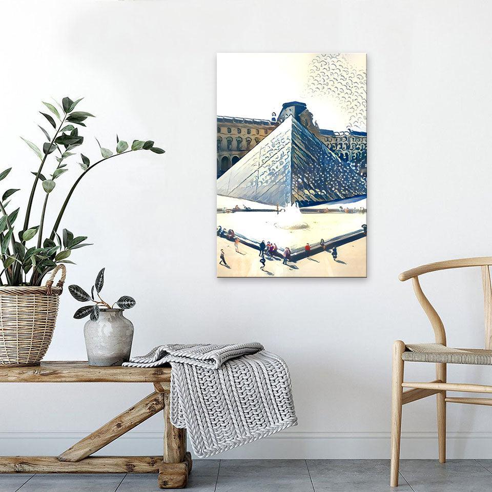 Abstract Louvre Piece HD Multi Panel Canvas Wall Art Frame-Original Frame
