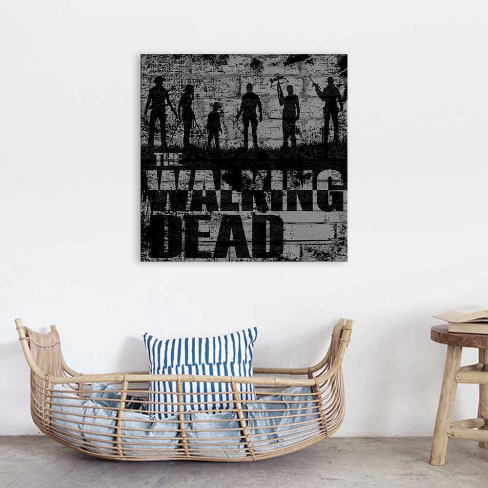 Black & White The Walking Dead 1 Piece HD Multi Panel Canvas Wall Art Frame-Original Frame
