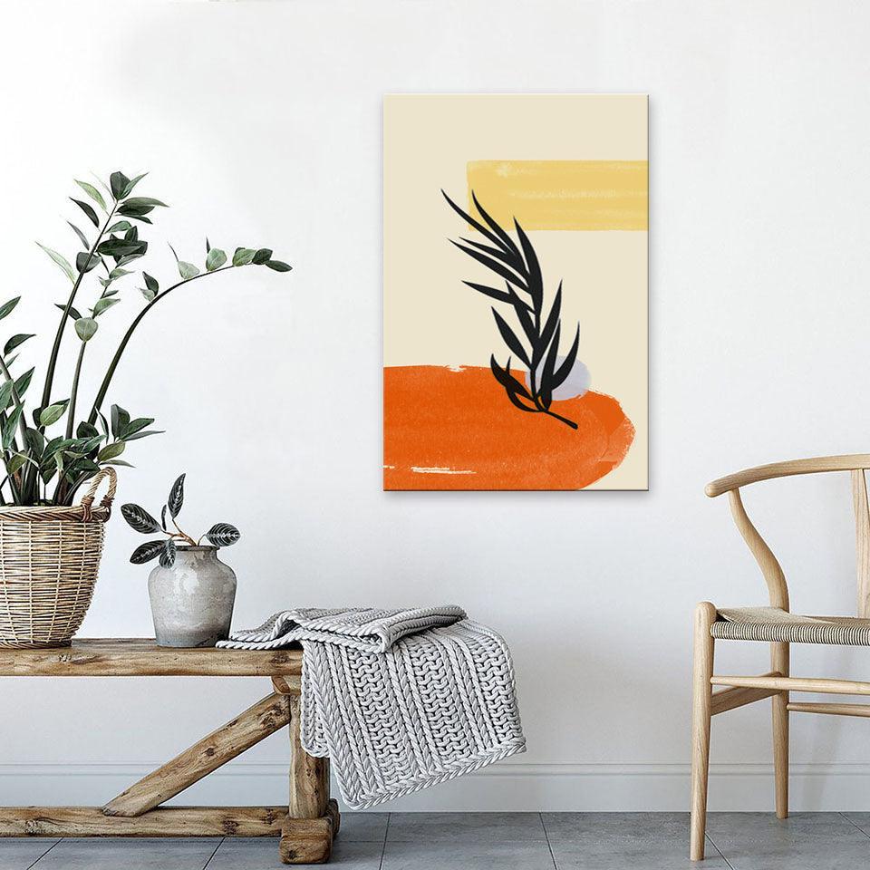 Orange Palm Tree Aesthetic 1 Piece HD Multi Panel Canvas Wall Art Frame-Original Frame