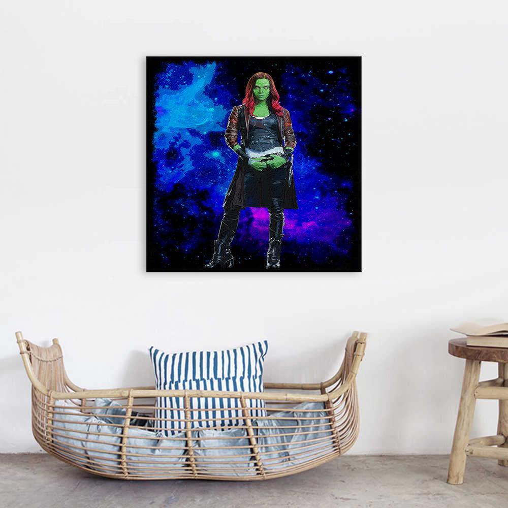 Gamora Guardians Of The Galaxy 1 Piece HD Multi Panel Canvas Wall Art Frame-Original Frame