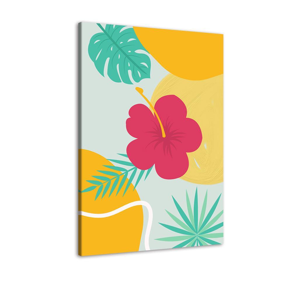 The Abstract Summer Flower 1 Piece HD Multi Panel Canvas Wall Art Frame-Original Frame