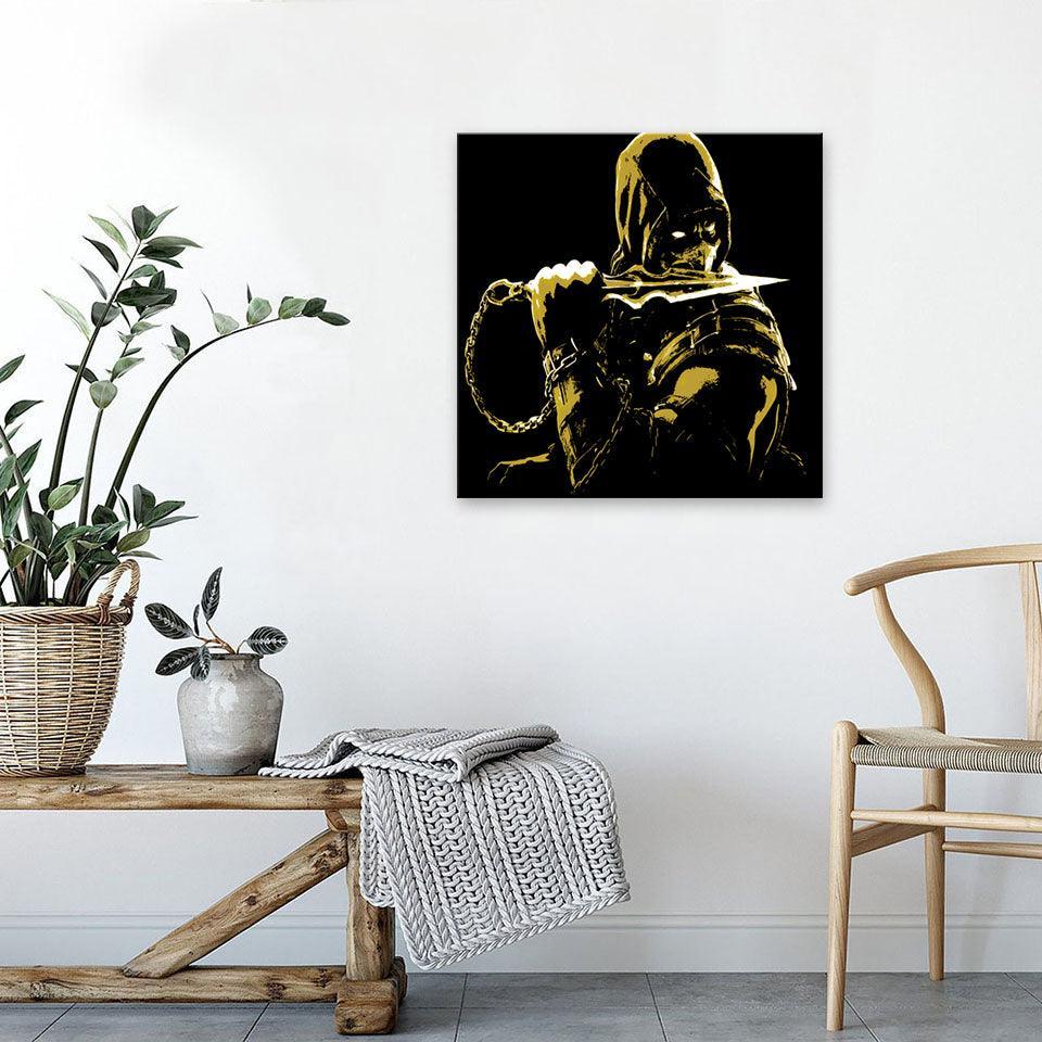 Black & Yellow 1 Piece HD Multi Panel Canvas Wall Art Frame-Original Frame