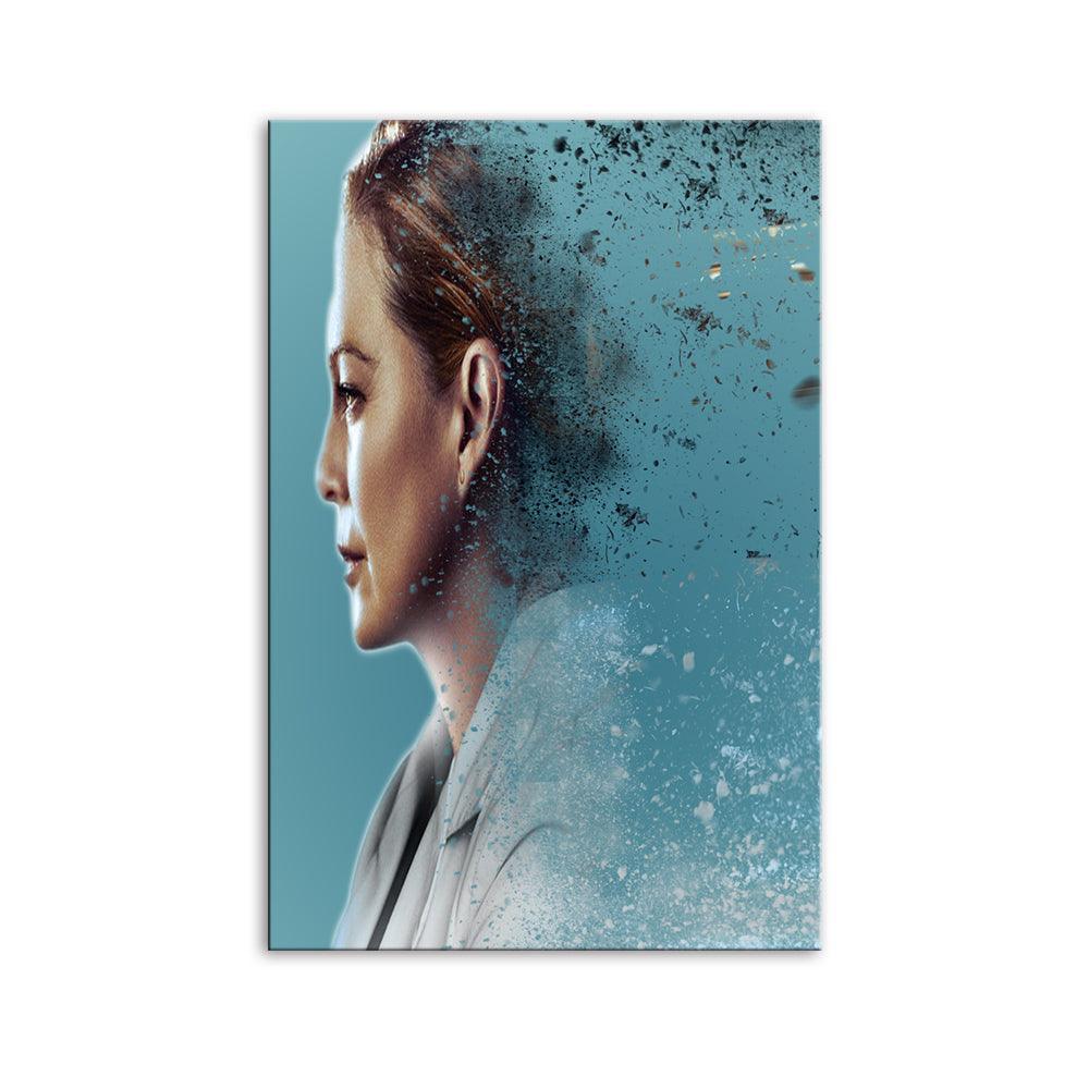 Blue Meredith Grey 1 Piece HD Multi Panel Canvas Wall Art Frame-Original Frame