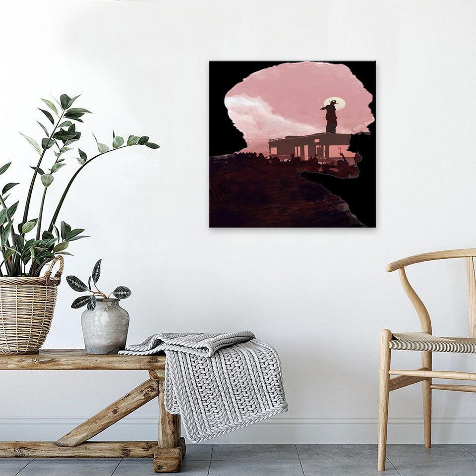 The Walking Pink 1 Piece HD Multi Panel Canvas Wall Art Frame-Original Frame