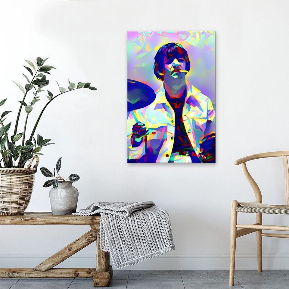 Colorful Drums The Beatles 1 Piece HD Multi Panel Canvas Wall Art Frame-Original Frame