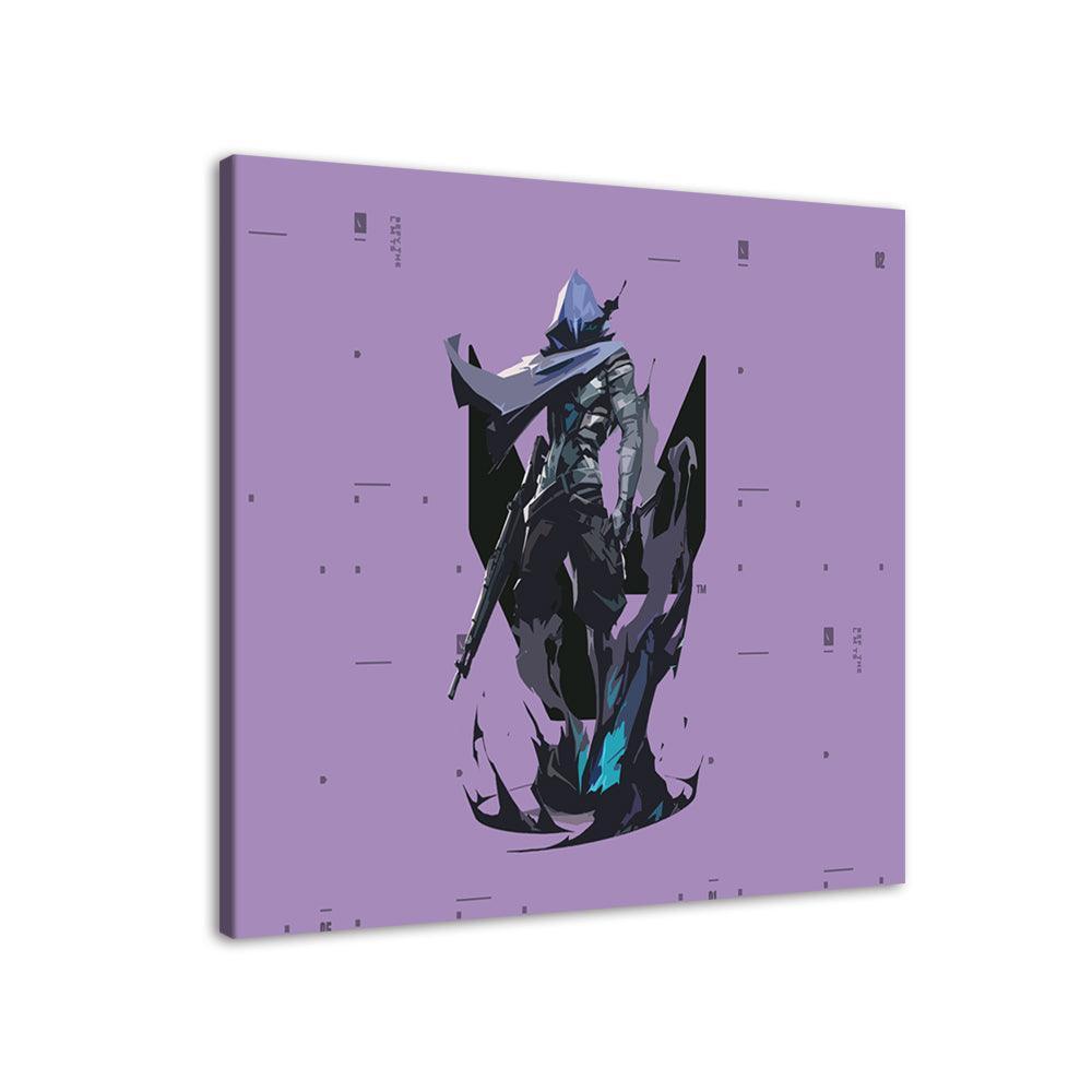 Purple Fortnite Cartoon 1 Piece HD Multi Panel Canvas Wall Art-Original Frame