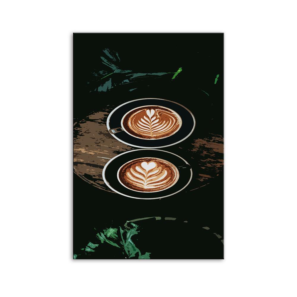The Abstract Coffee Leaves 1 Piece HD Multi Panel Canvas Wall Art Frame-Original Frame